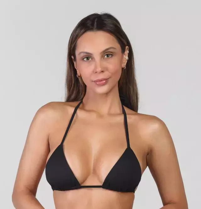 Black Cortininha Bikini Top