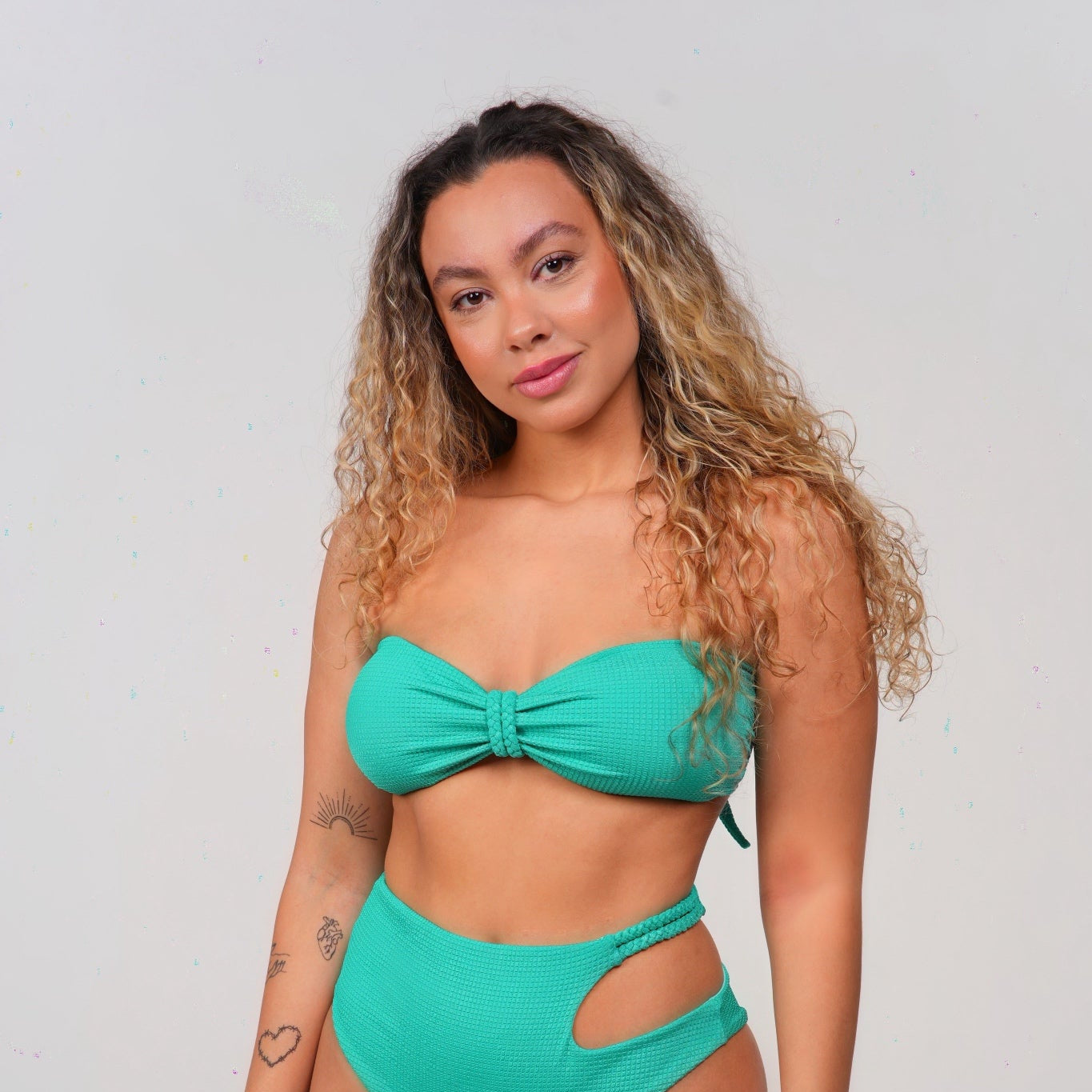 Turquoise Braided Bandeau Bikini Top
