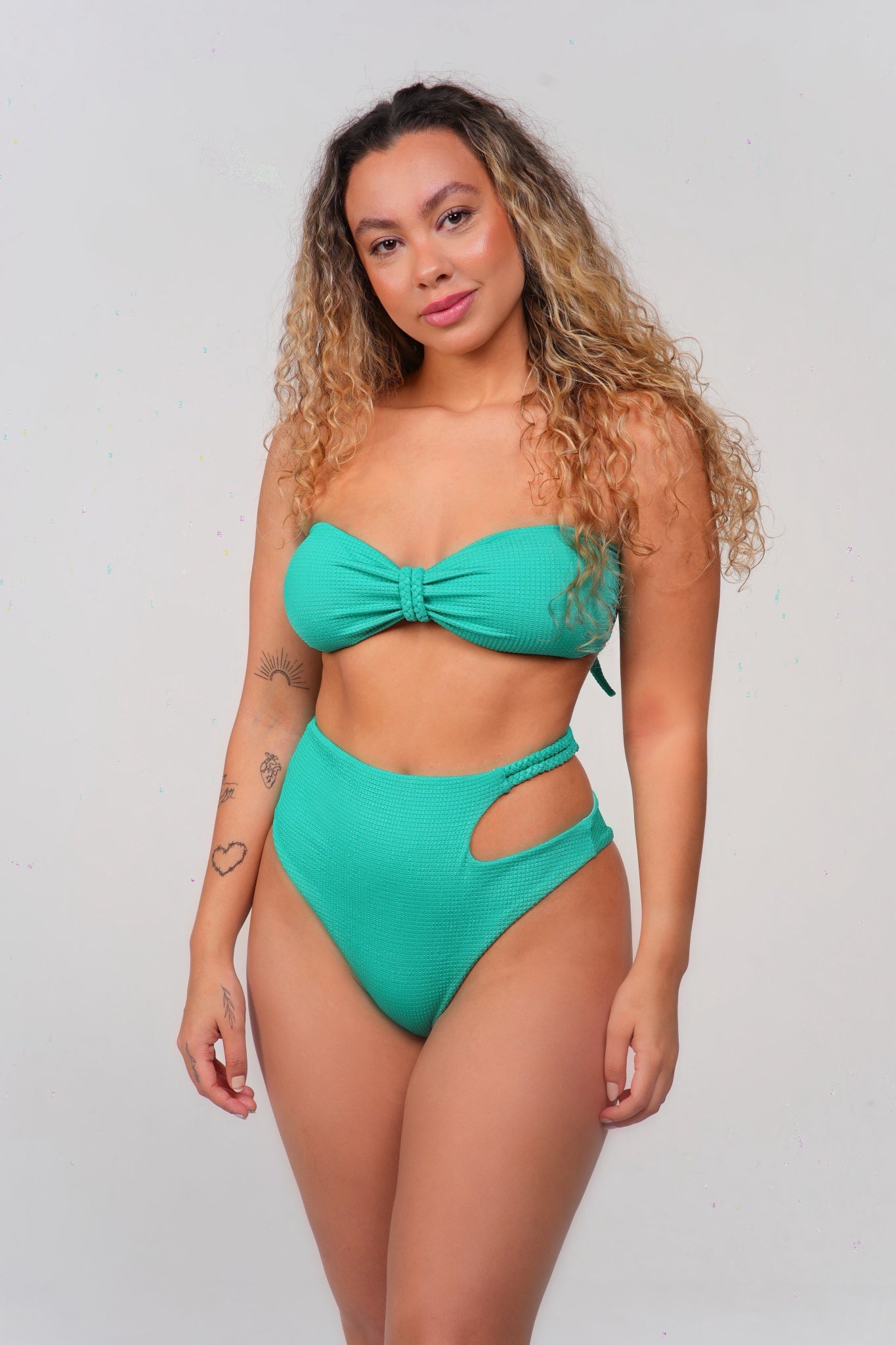 Turquoise Braided Bikini Bottom