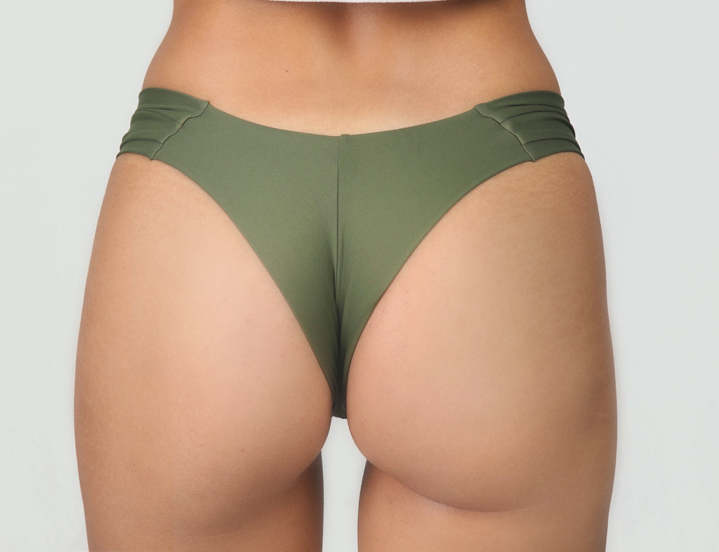 Olive Green High-Leg Bikini Bottom