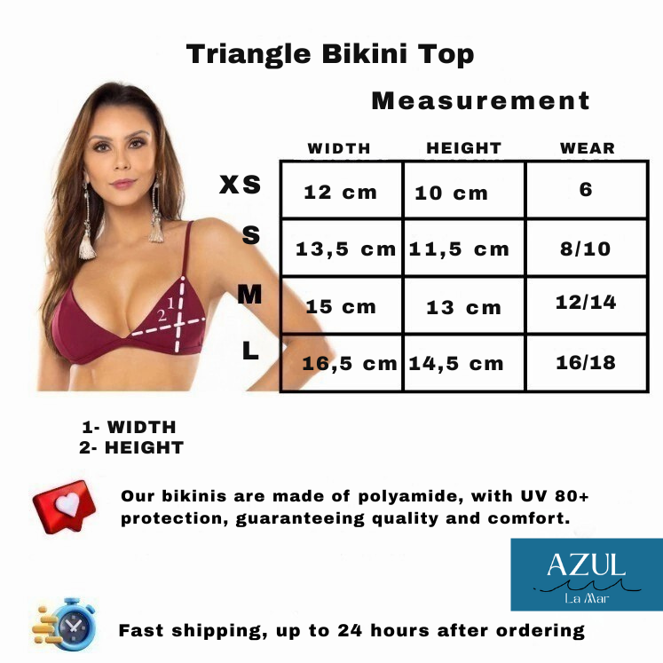 Red Triangle Bikini Top